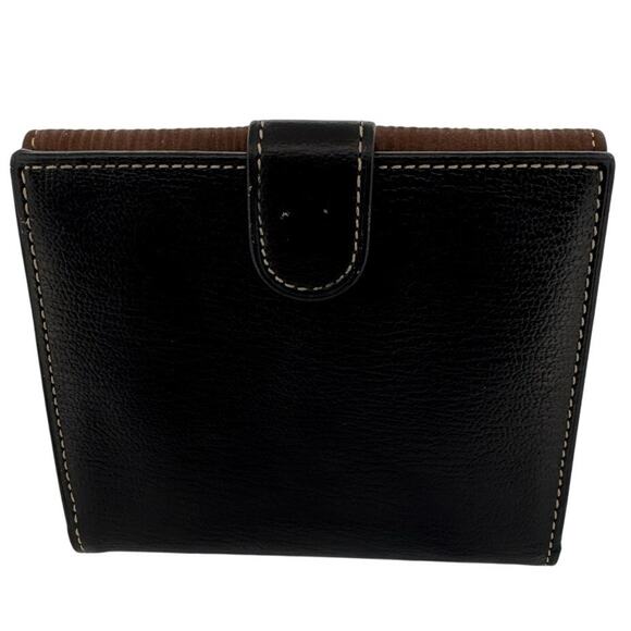 Loewe Brown and Black Leather Compact Wallet with Gold Bar Detail - Picture 5 of 5